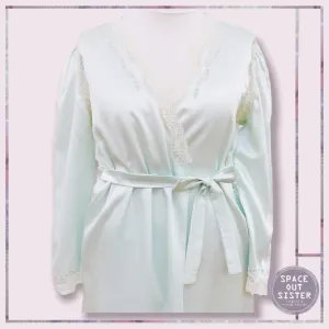 1980s Vintage Blush Green Robe
