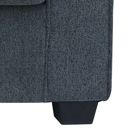 2 Seater Sofa Set | Charcoal Polyester Fabric | Multilayer Comfort | 2 Pillows | Individual Pocket Spring Support