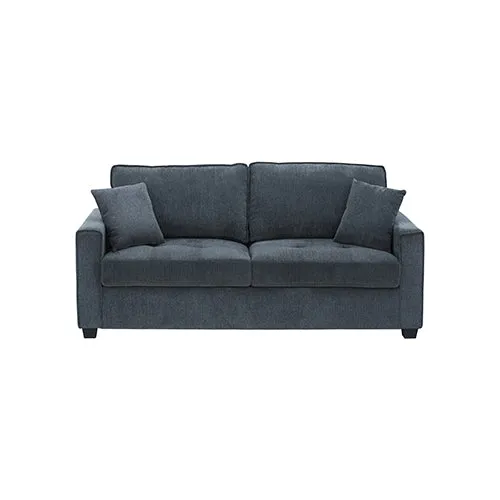 2 Seater Sofa Set | Charcoal Polyester Fabric | Multilayer Comfort | 2 Pillows | Individual Pocket Spring Support