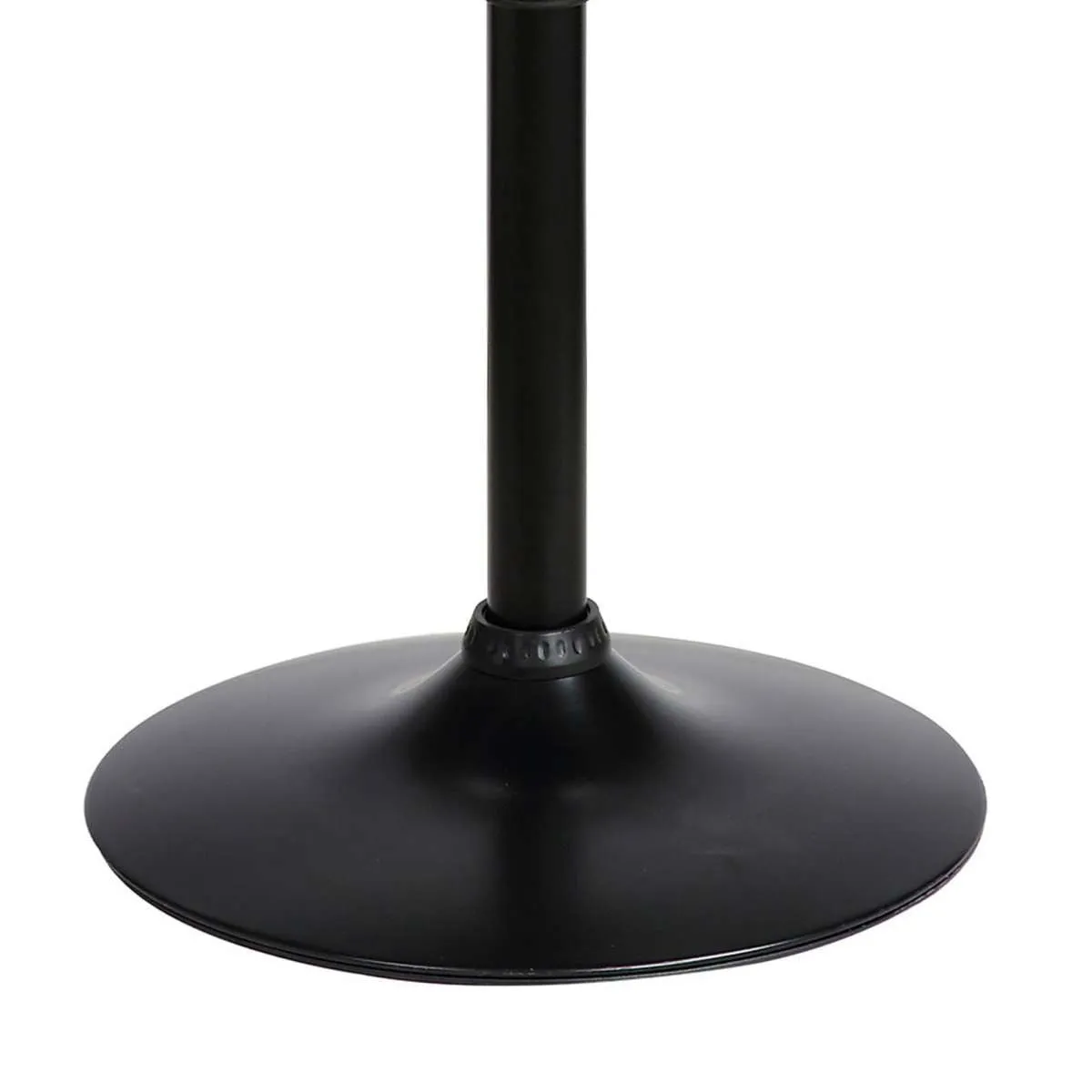 24 Inches Round Adjustable Pub Table With Metal Base, Black By Benzara