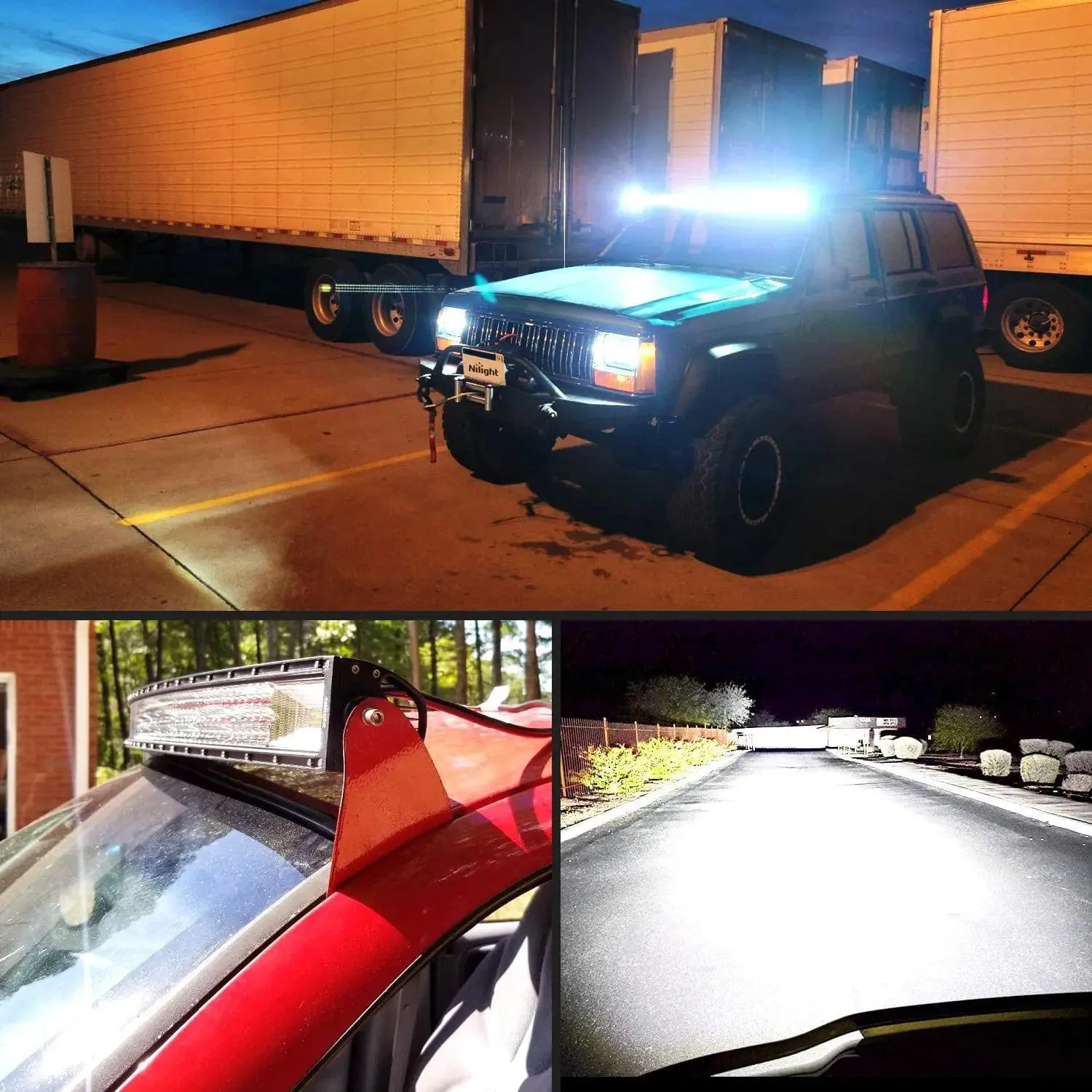 52 Inch 783W 78000LM Triple Row Curved Spot Flood LED Light Bar