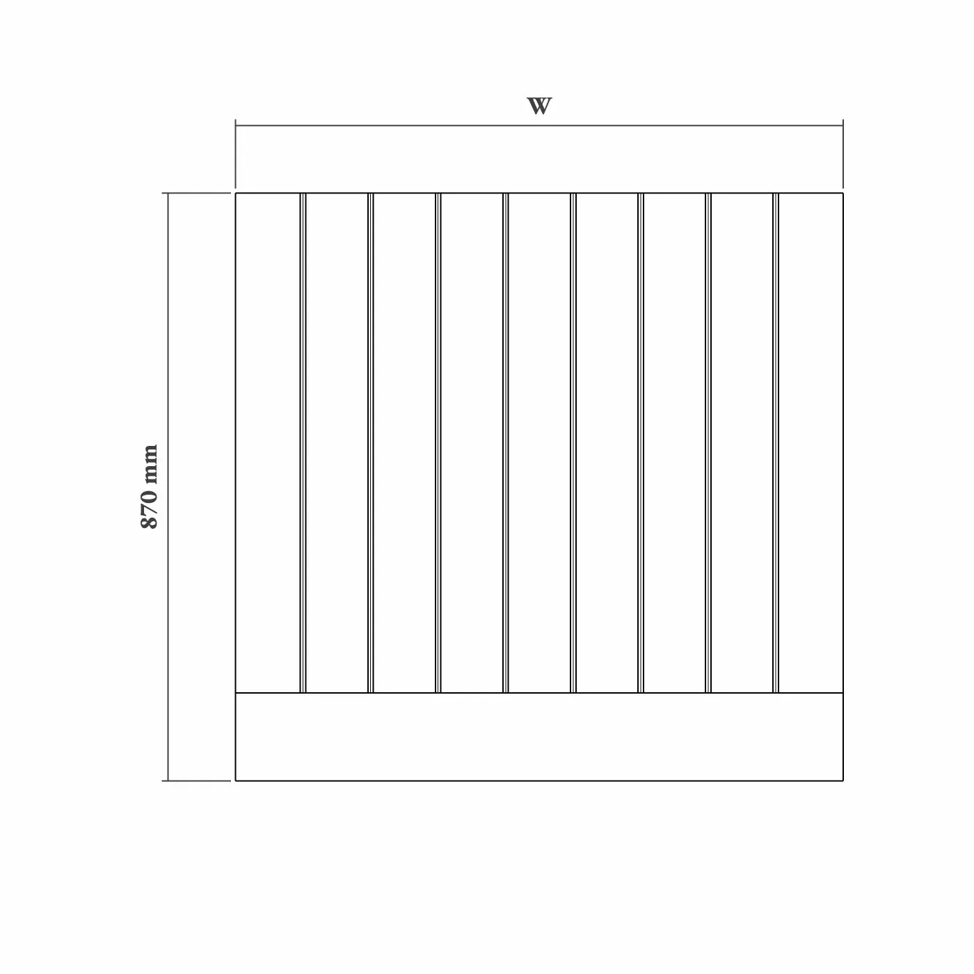 72mm V-Groove Island End Panel