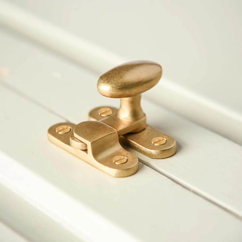 Aged Brass Oval Cupboard Catch