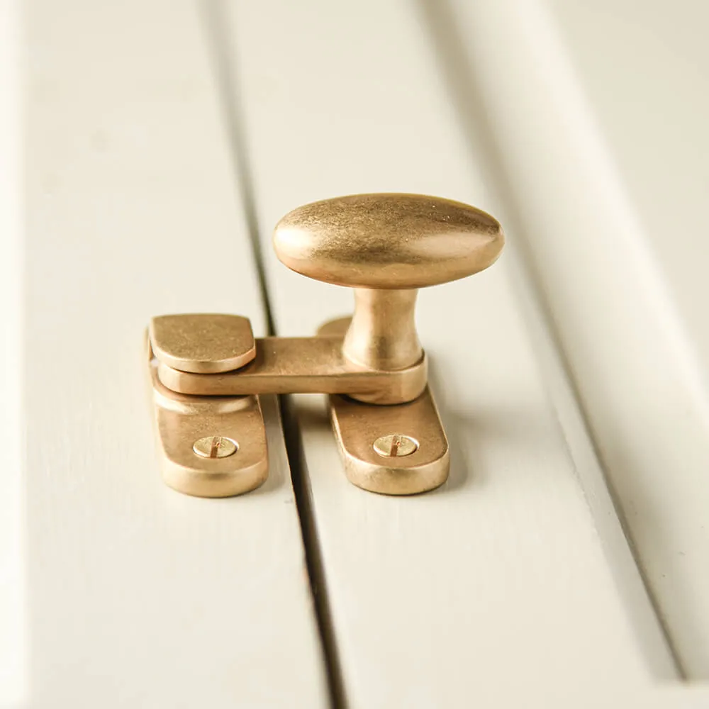 Aged Brass Oval Cupboard Catch