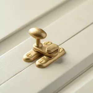 Aged Brass Oval Cupboard Catch