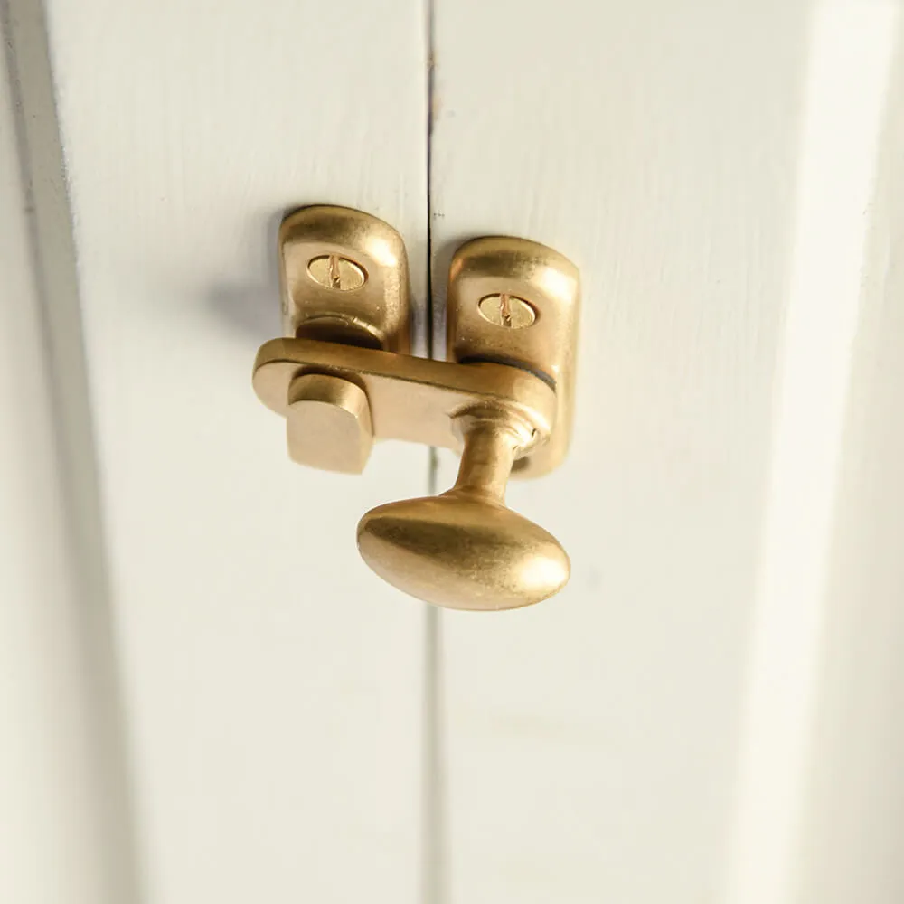 Aged Brass Oval Cupboard Catch