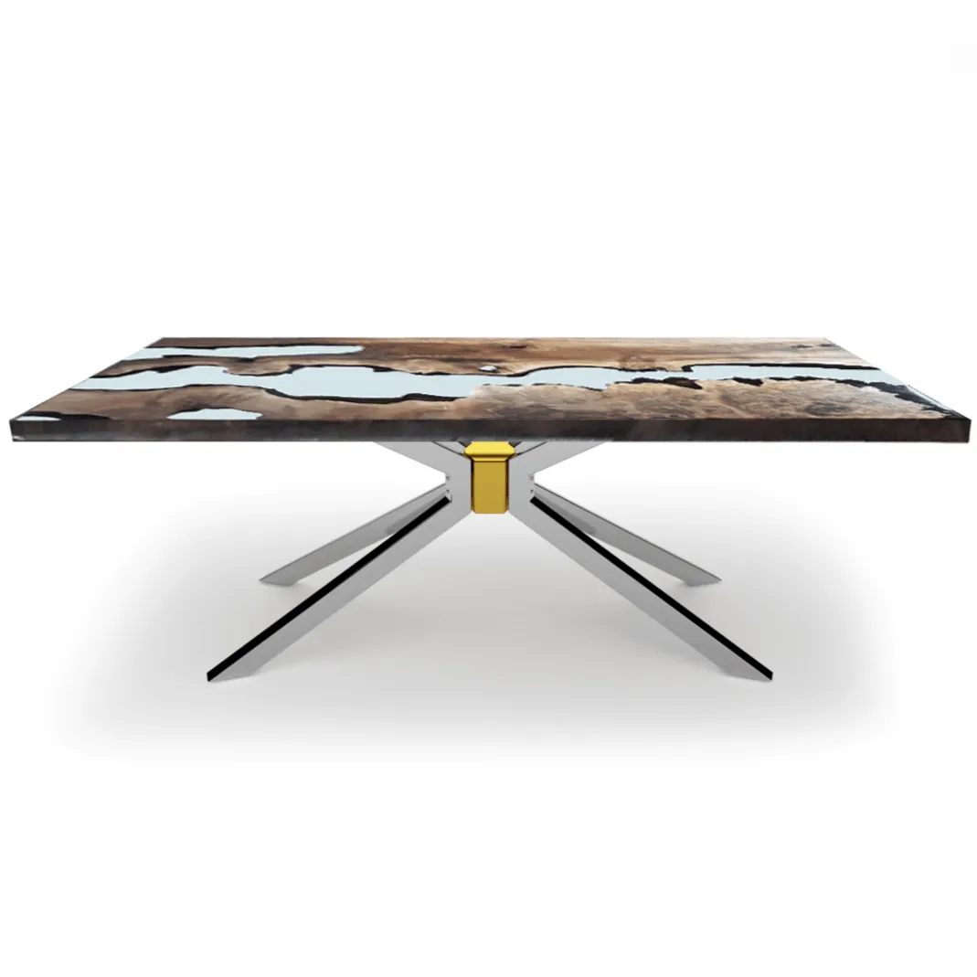 Alcantara Walnut Wood River Dining Table