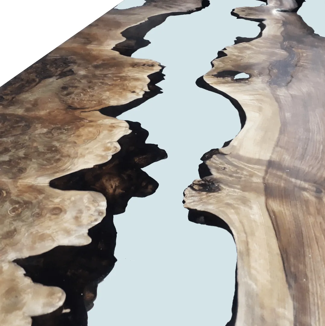 Alcantara Walnut Wood River Dining Table