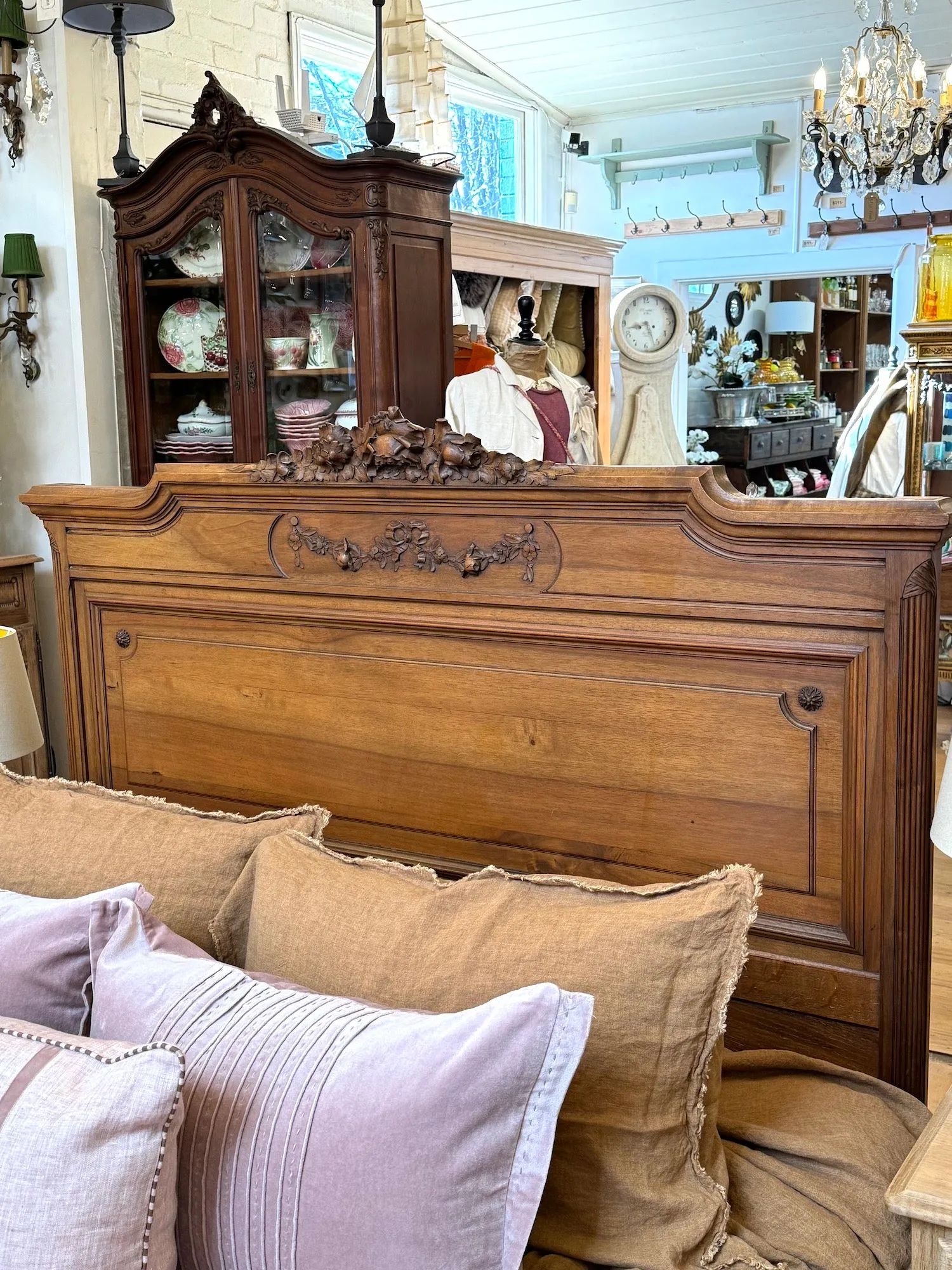 Antique French Flower Garland Double Bed