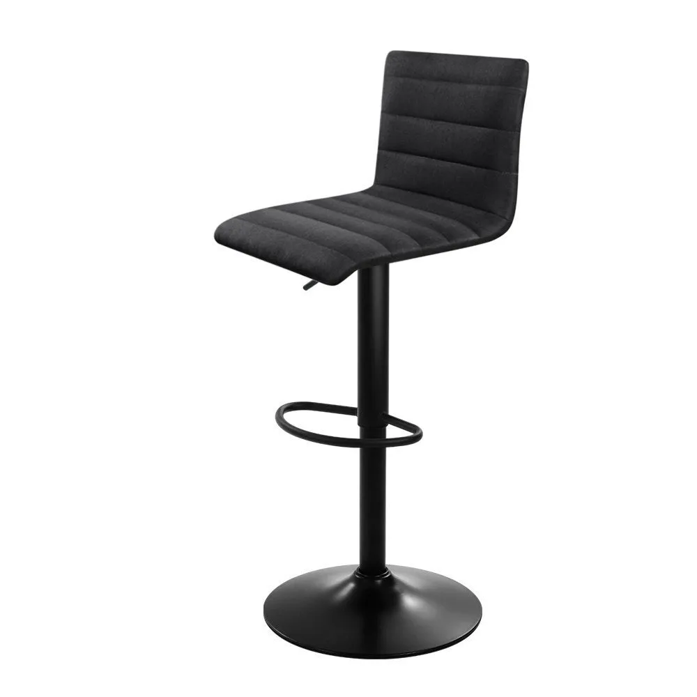 Artiss Set of 2 Fabric Bar Stools - Black