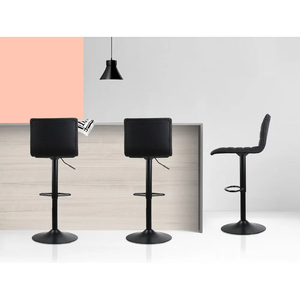 Artiss Set of 2 Fabric Bar Stools - Black