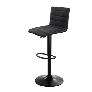 Artiss Set of 2 Fabric Bar Stools - Black