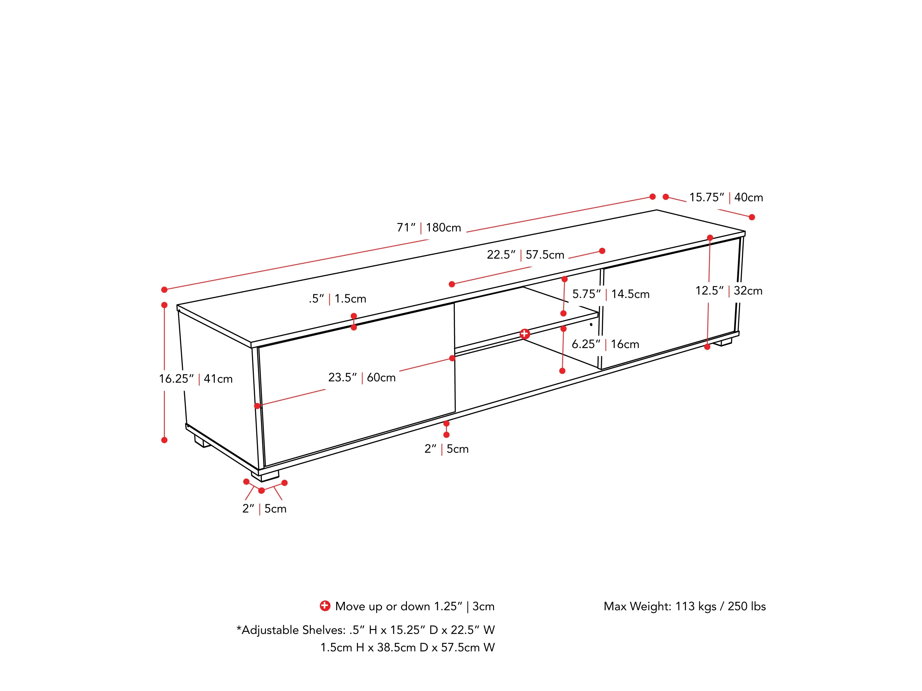 Black Modern TV Stand for TVs up to 85"