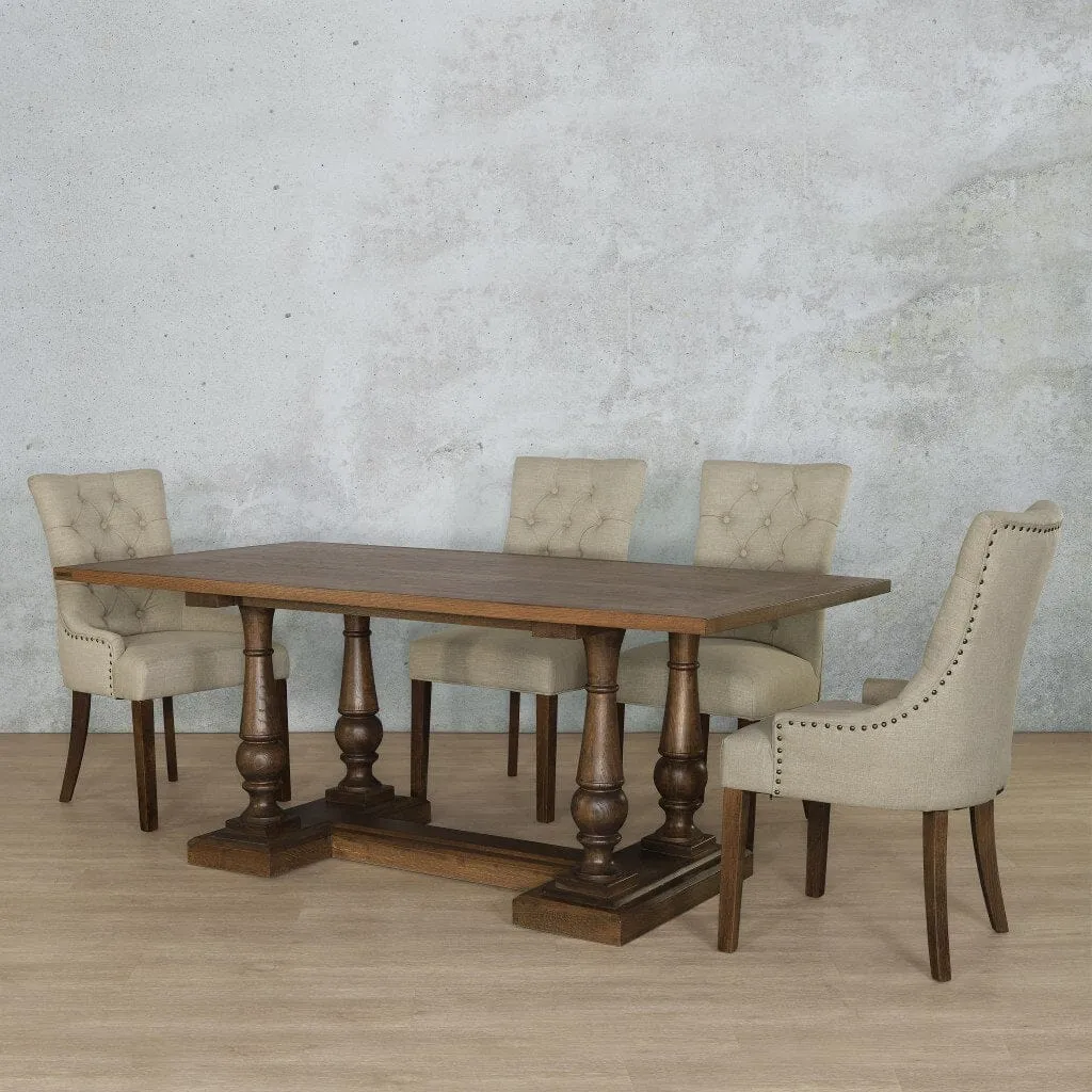 Charlotte Wood Top & Duchess 6 Seater Dining Set