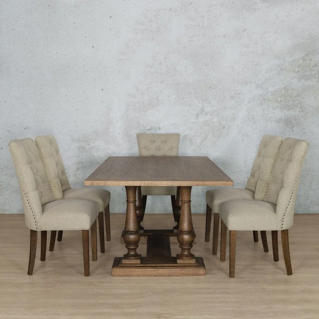 Charlotte Wood Top & Duchess 6 Seater Dining Set