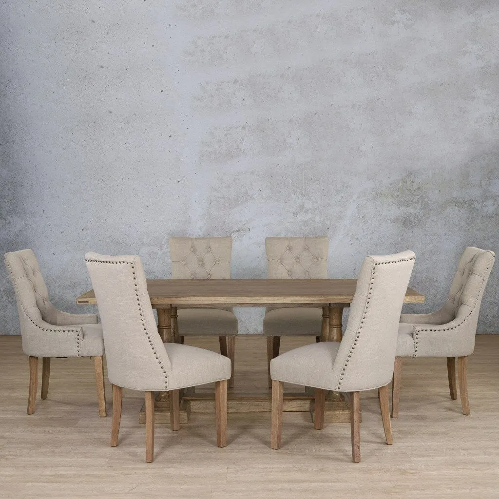 Charlotte Wood Top & Duchess 6 Seater Dining Set