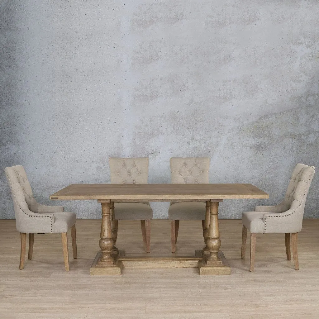 Charlotte Wood Top & Duchess 6 Seater Dining Set