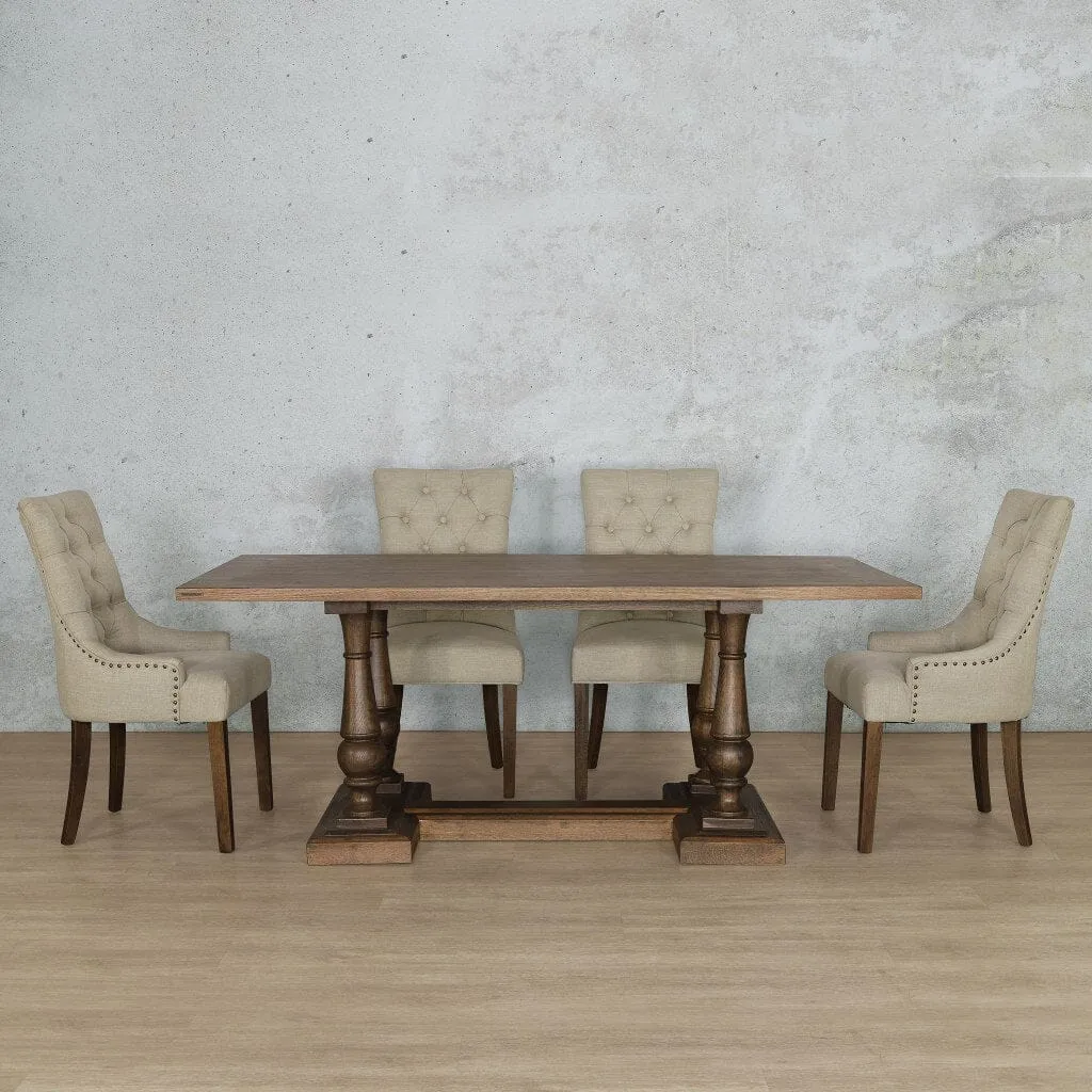 Charlotte Wood Top & Duchess 6 Seater Dining Set