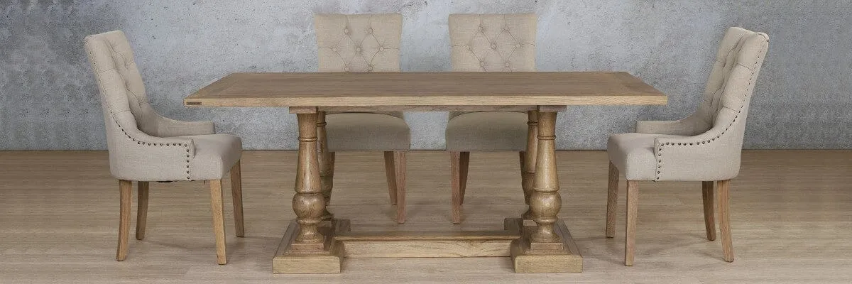 Charlotte Wood Top & Duchess 6 Seater Dining Set