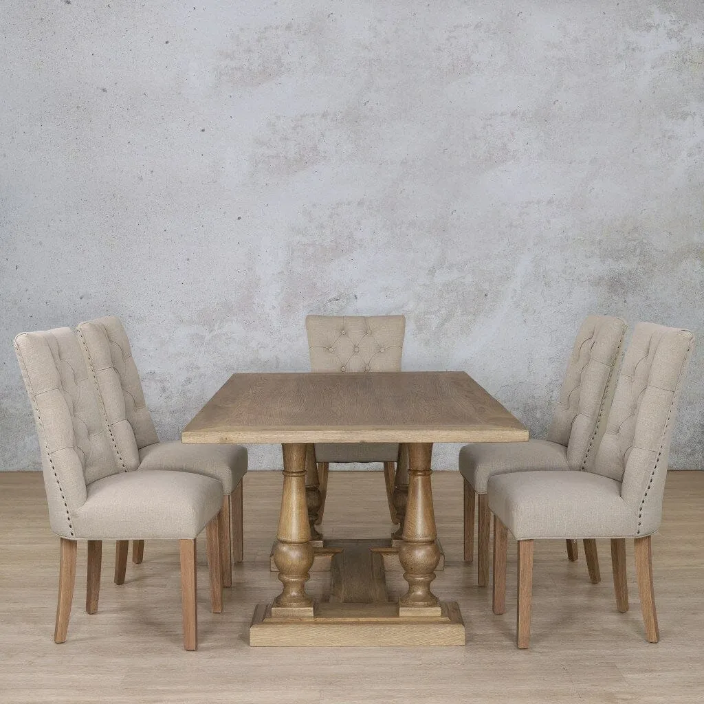 Charlotte Wood Top & Duchess 6 Seater Dining Set