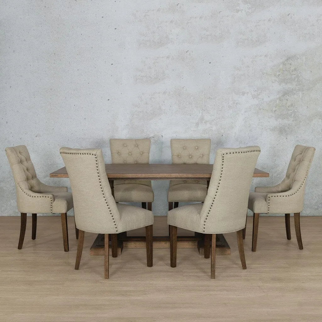 Charlotte Wood Top & Duchess 6 Seater Dining Set