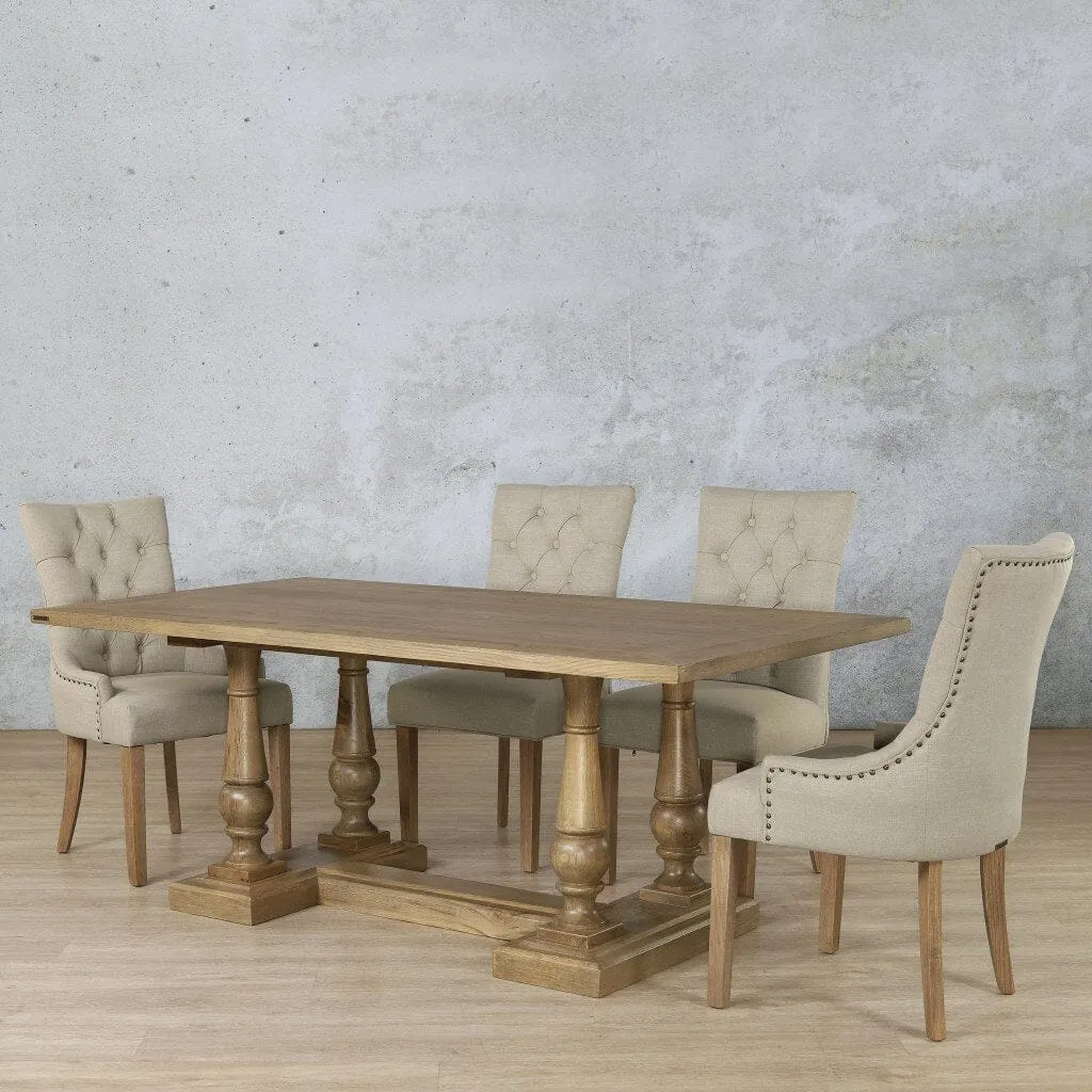 Charlotte Wood Top & Duchess 6 Seater Dining Set