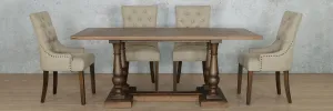 Charlotte Wood Top & Duchess 6 Seater Dining Set