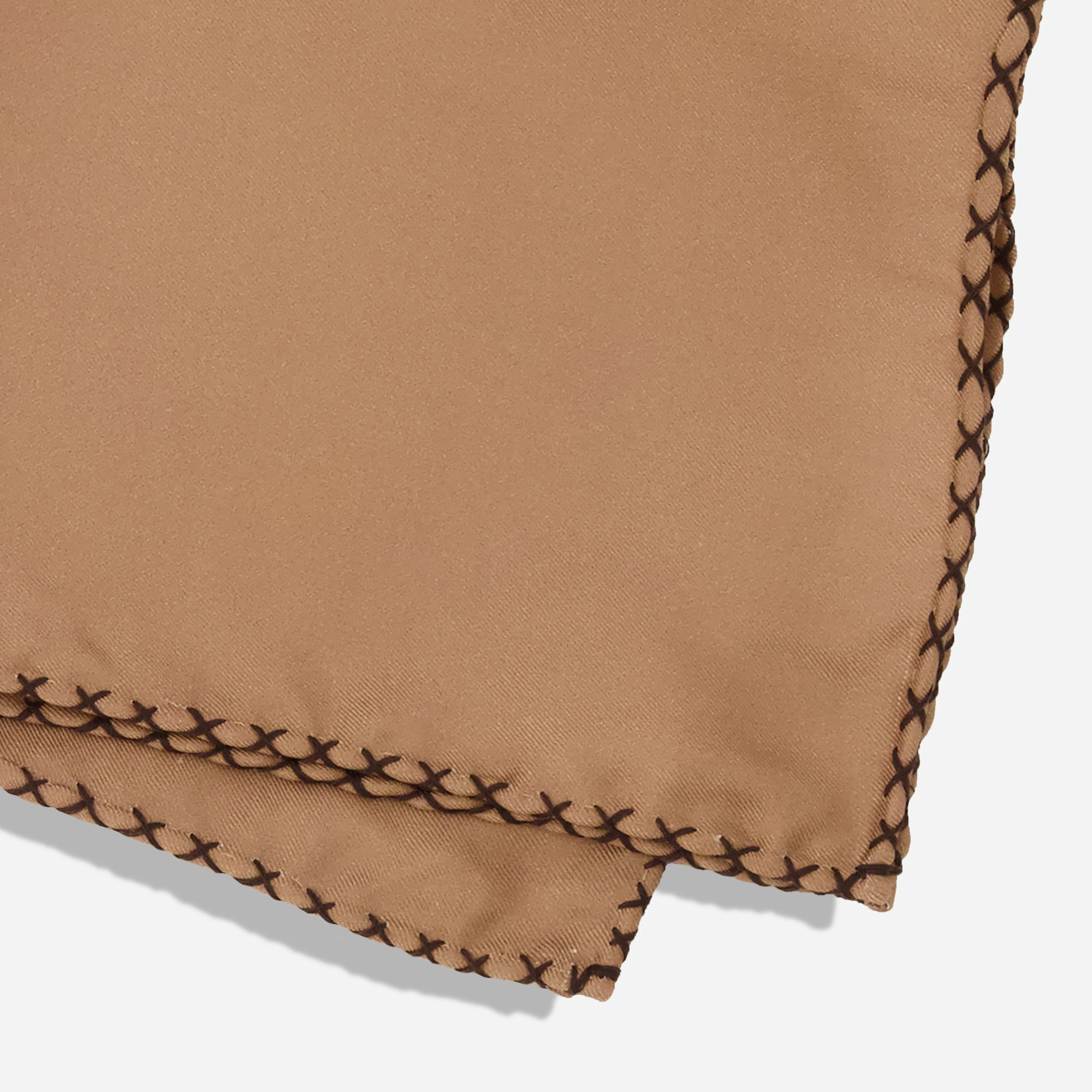 Cross Stitched Latte Pocket Square