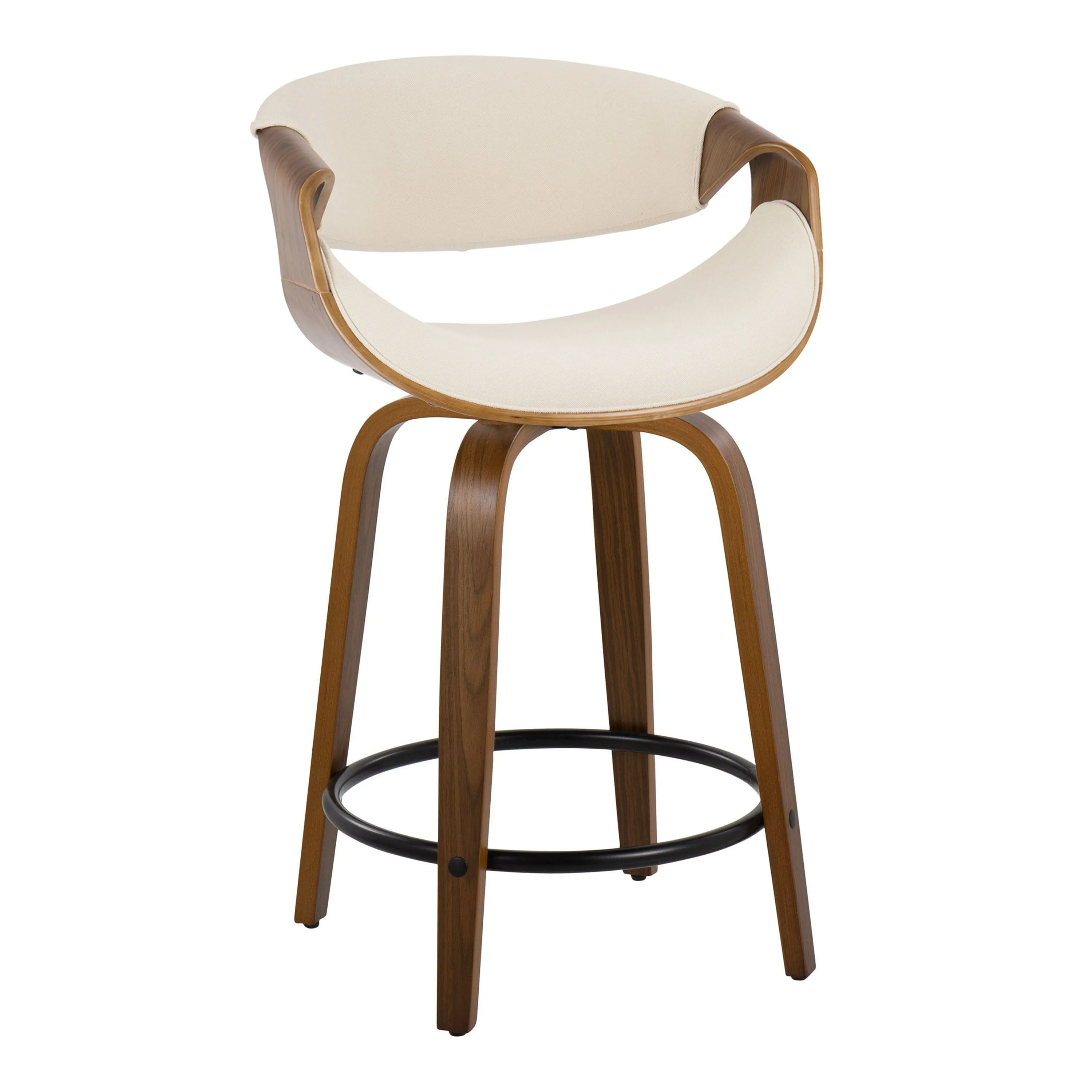 Curvini Mid - Century Modern Fixed Height Counter Stool With Swivel (Set of 2) by Couch.com