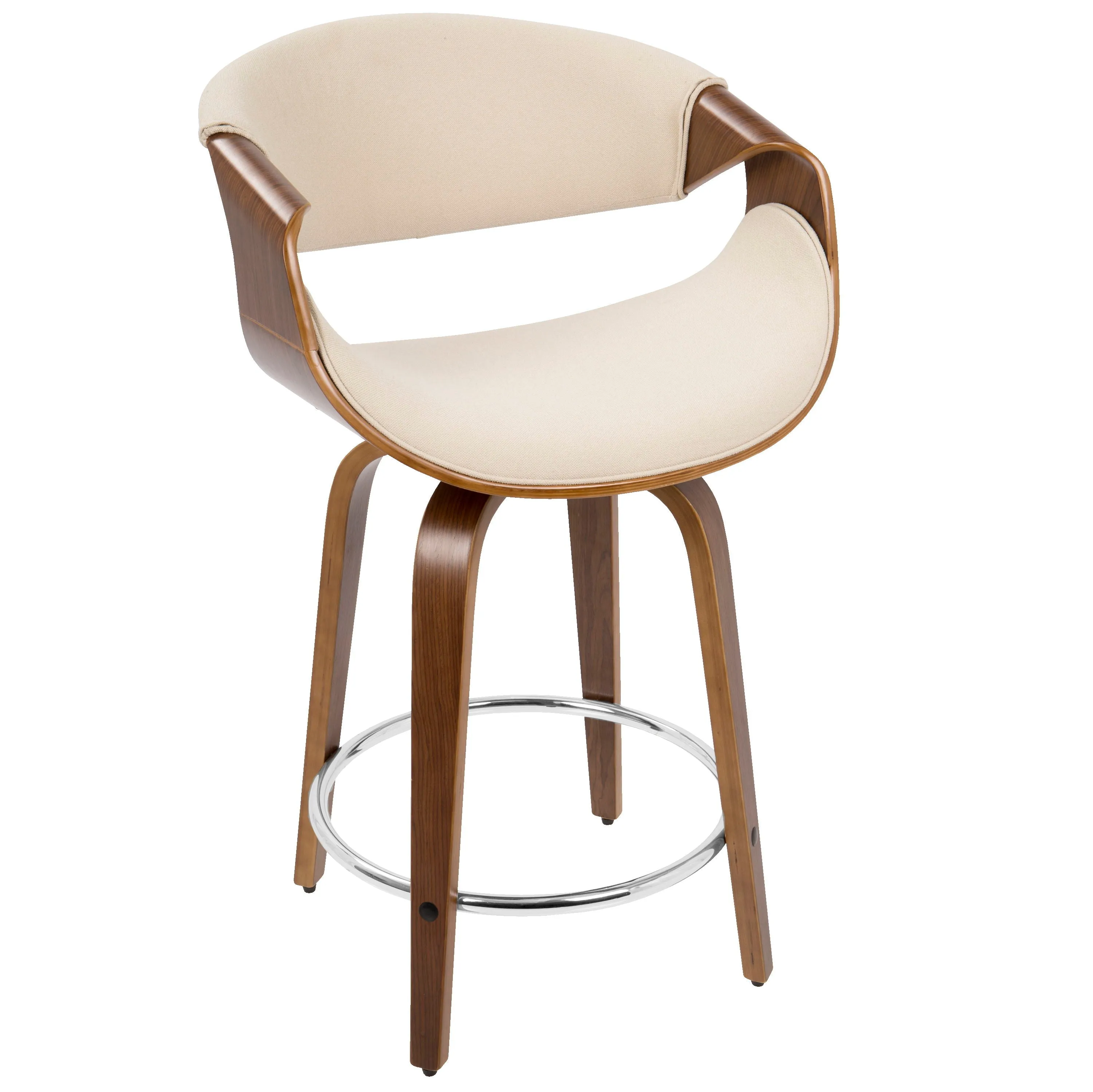 Curvini Mid - Century Modern Fixed Height Counter Stool With Swivel (Set of 2) by Couch.com