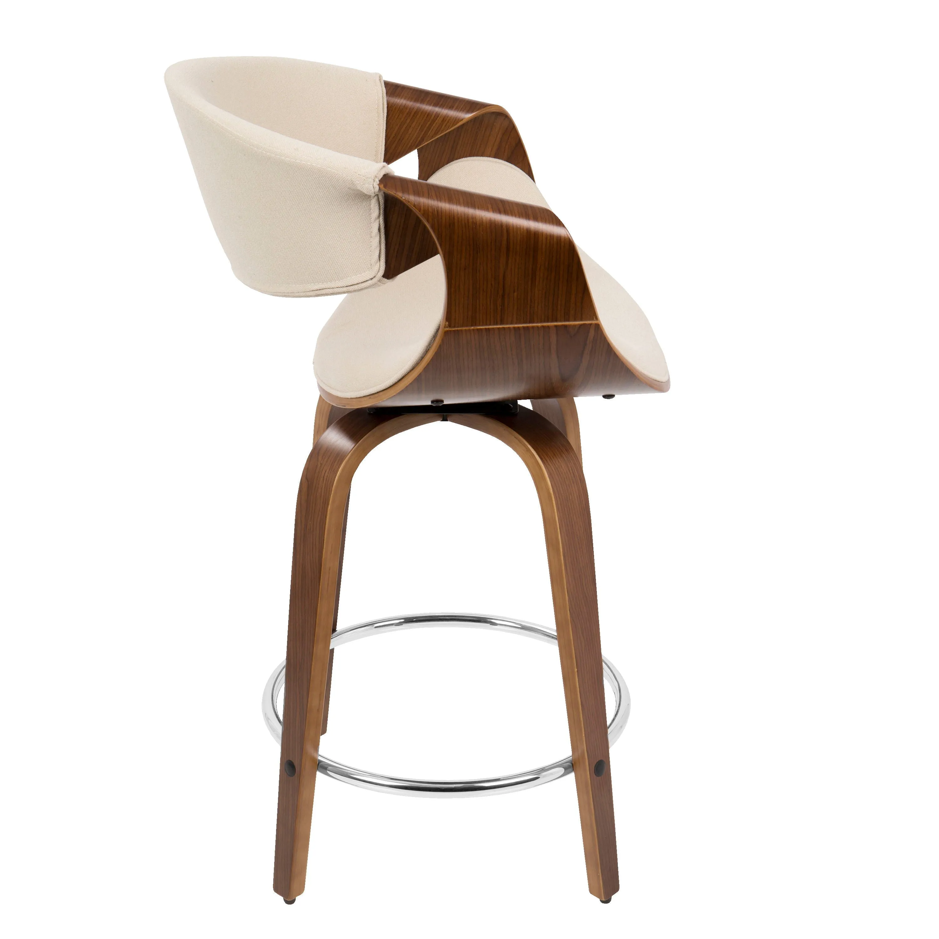 Curvini Mid - Century Modern Fixed Height Counter Stool With Swivel (Set of 2) by Couch.com