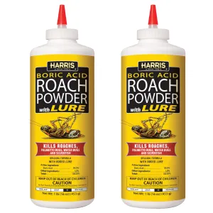 Harris Boric Acid Roach Powder with Lure (2-Pack)