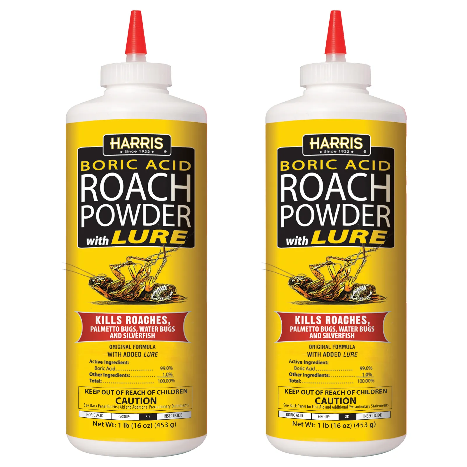 Harris Boric Acid Roach Powder with Lure (2-Pack)