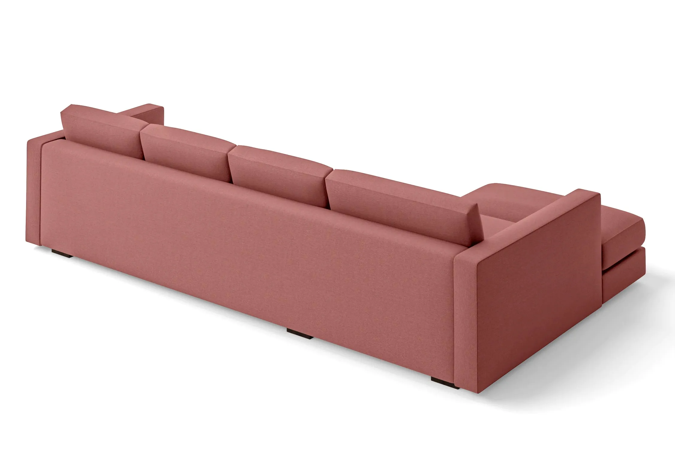 Messina 4 Seater Left Hand Facing Chaise Lounge Corner Sofa Rose Pink Linen Fabric