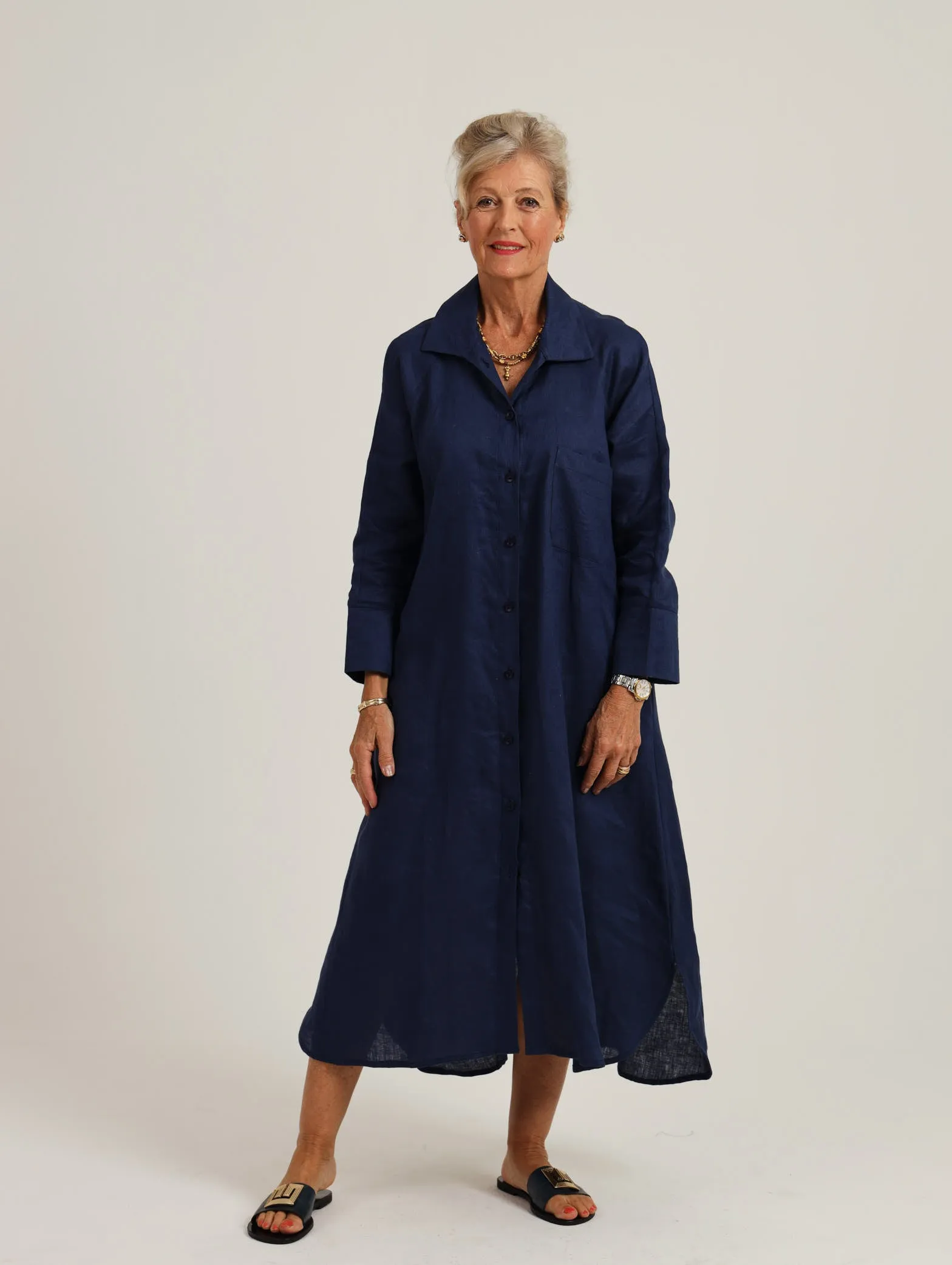 River Indigo Dress- Navy
