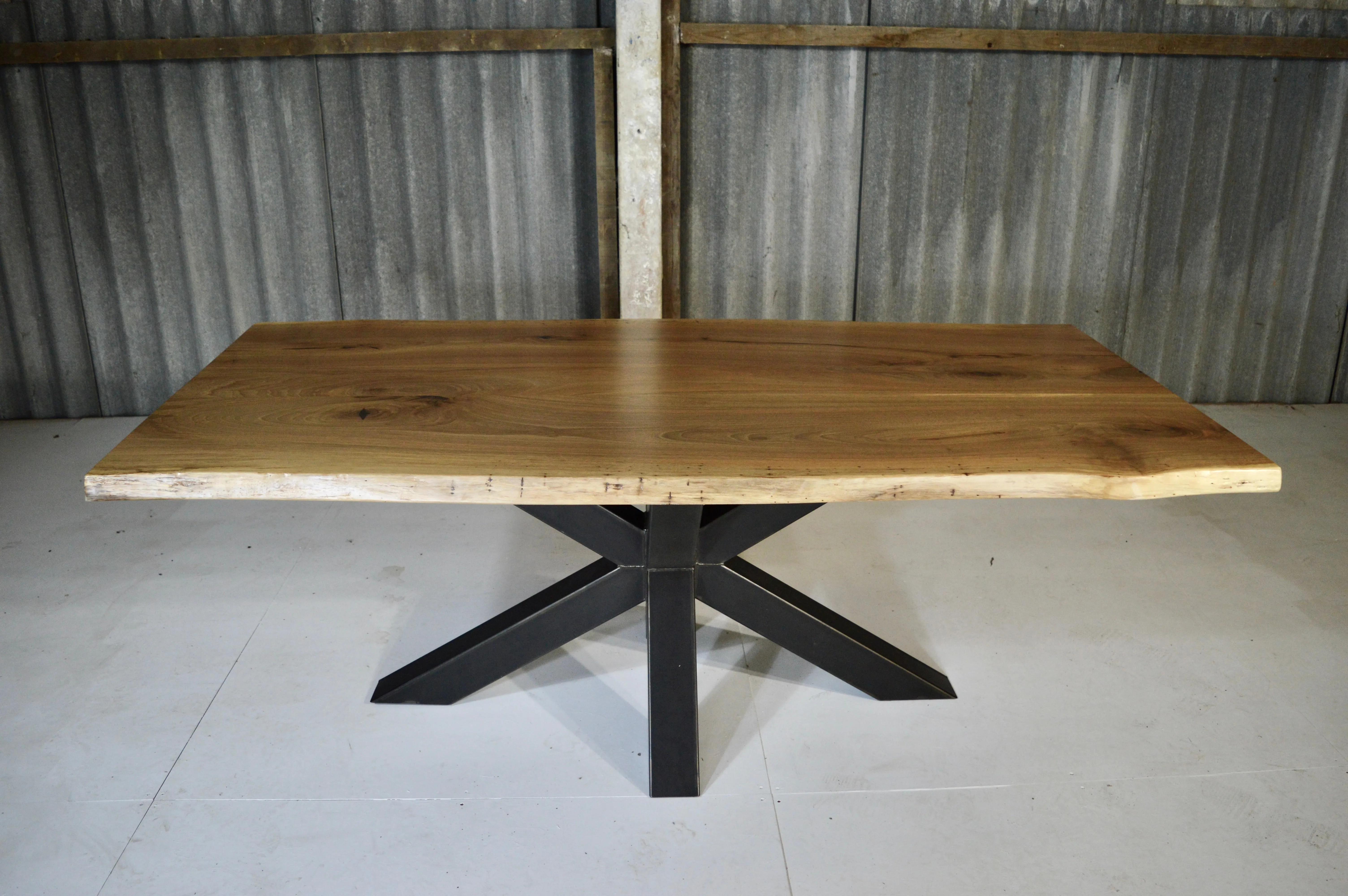 The Walnut Metal Spider- 8 Seater Table