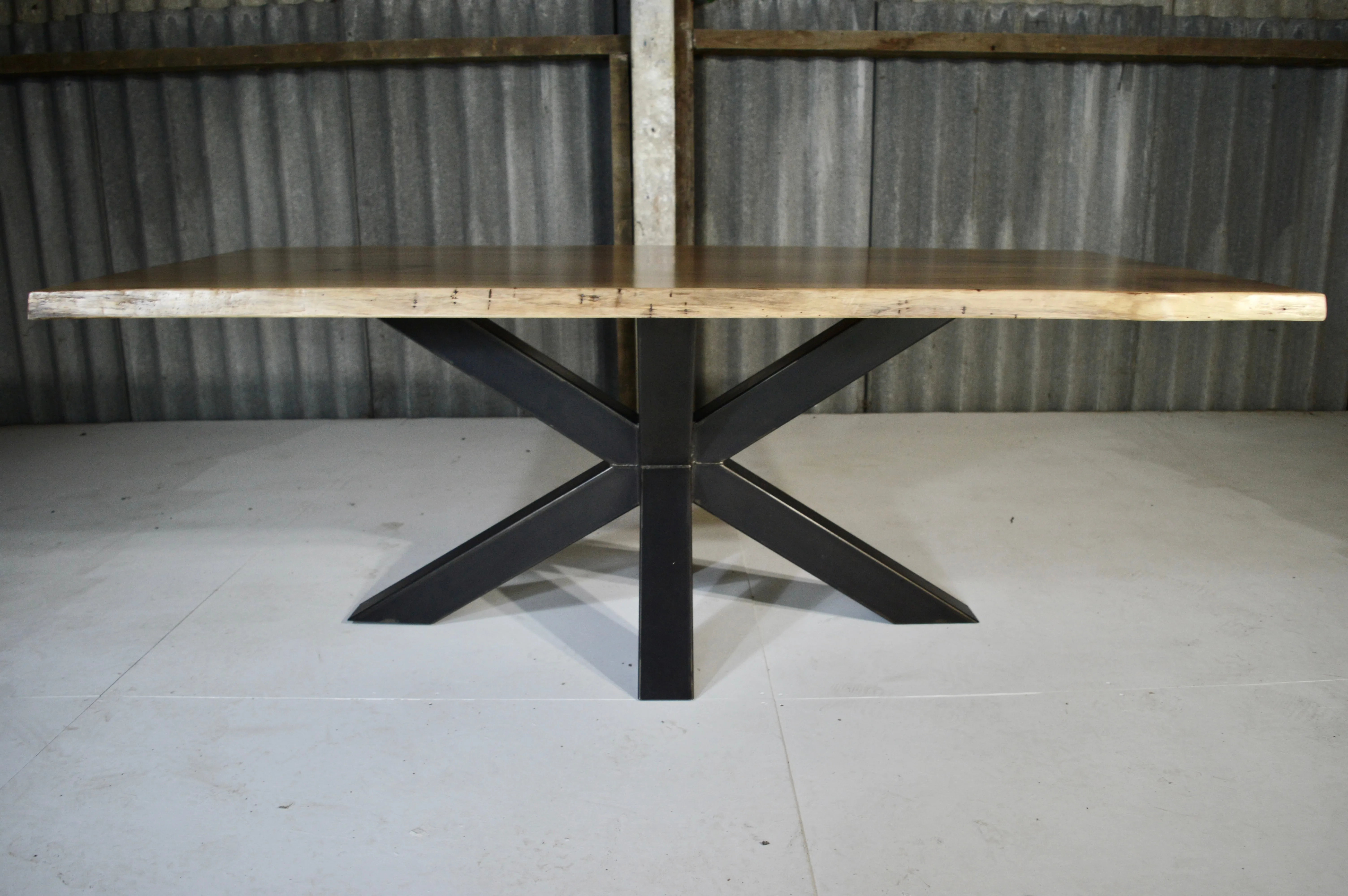 The Walnut Metal Spider- 8 Seater Table