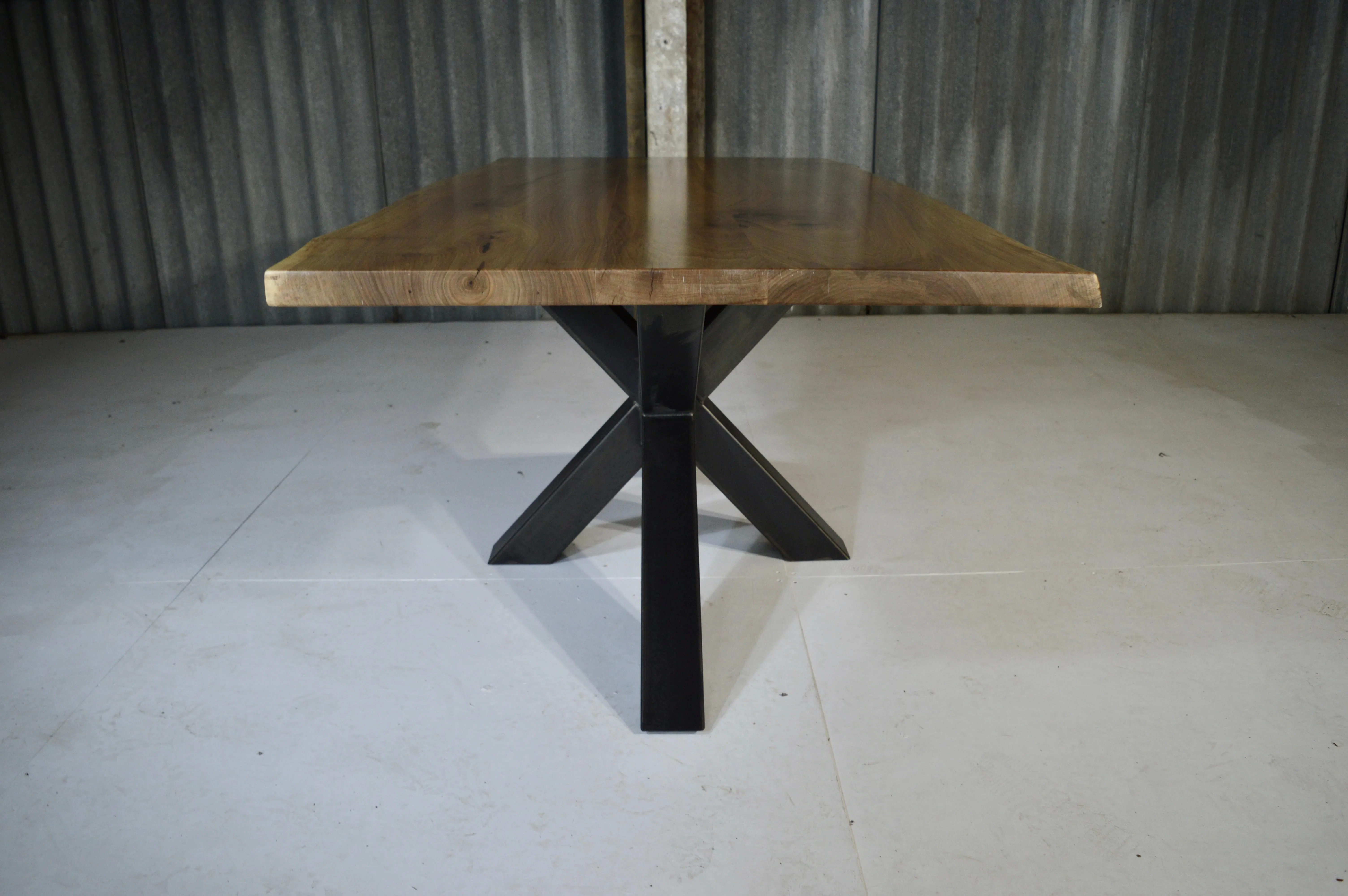 The Walnut Metal Spider- 8 Seater Table