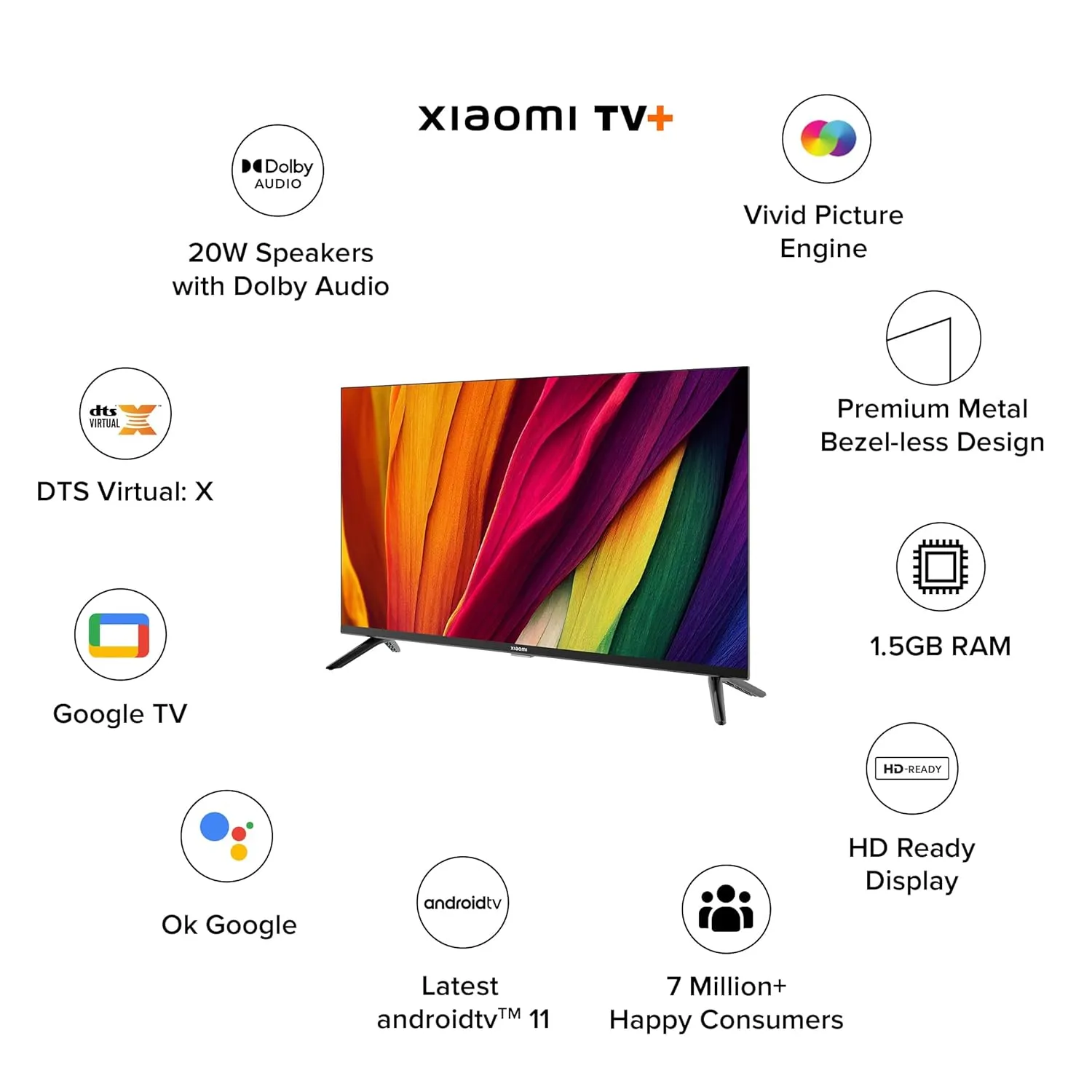 Xiaomi L32MA-AIN Smart TV A 80 cm (32) HD Ready Smart Google LED TV  (Black)